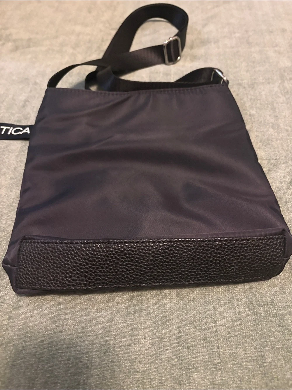 Nautica Black/Navy Blue Crossbody Bag with Adjustable Strap